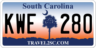SC license plate KWE280