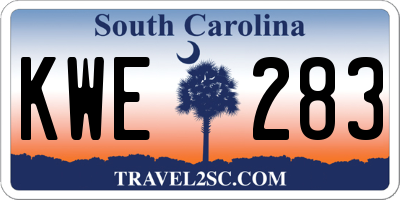 SC license plate KWE283