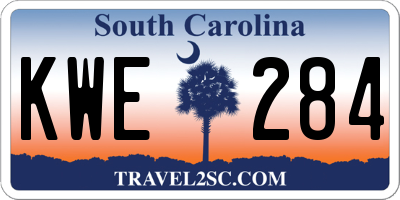 SC license plate KWE284