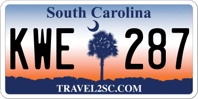 SC license plate KWE287
