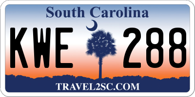 SC license plate KWE288