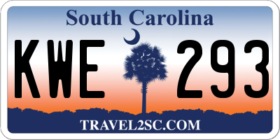 SC license plate KWE293