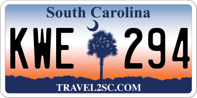 SC license plate KWE294