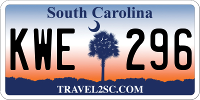SC license plate KWE296