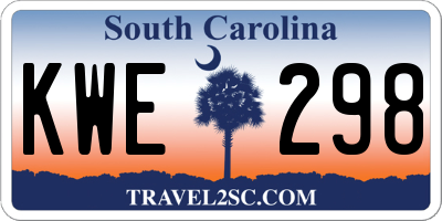 SC license plate KWE298