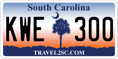 SC license plate KWE300