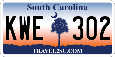 SC license plate KWE302