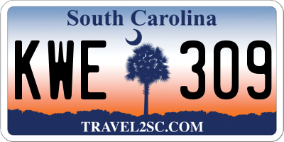 SC license plate KWE309