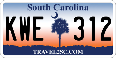 SC license plate KWE312