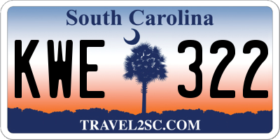 SC license plate KWE322