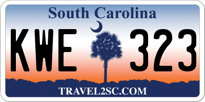 SC license plate KWE323