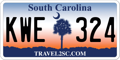 SC license plate KWE324