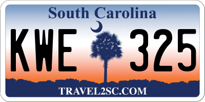 SC license plate KWE325