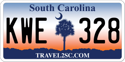 SC license plate KWE328