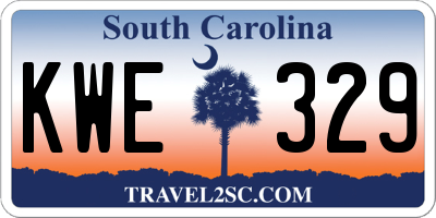 SC license plate KWE329