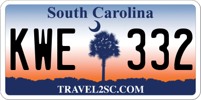 SC license plate KWE332