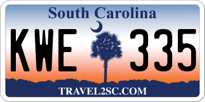 SC license plate KWE335