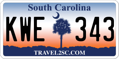SC license plate KWE343