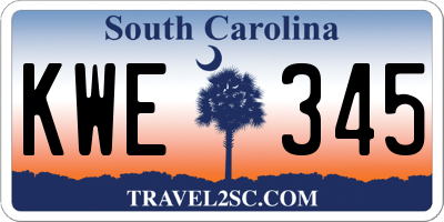 SC license plate KWE345