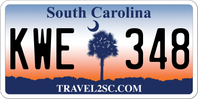 SC license plate KWE348