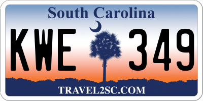 SC license plate KWE349