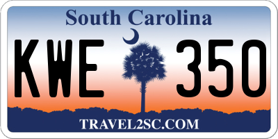SC license plate KWE350