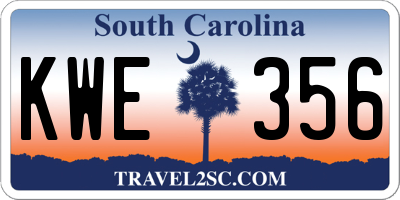 SC license plate KWE356