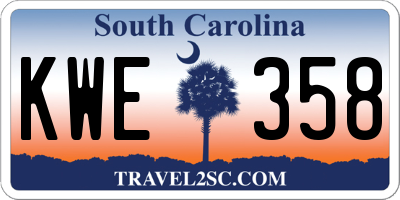 SC license plate KWE358