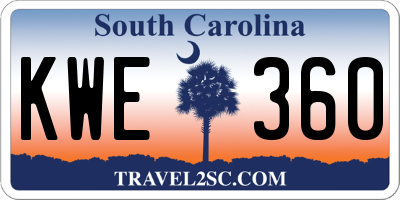 SC license plate KWE360