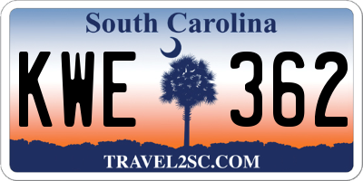 SC license plate KWE362