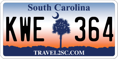 SC license plate KWE364
