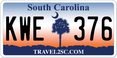 SC license plate KWE376