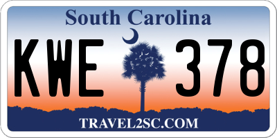 SC license plate KWE378