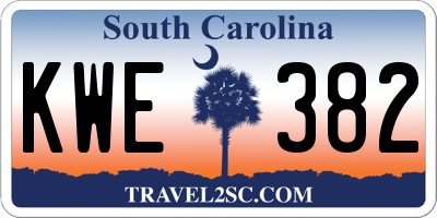 SC license plate KWE382