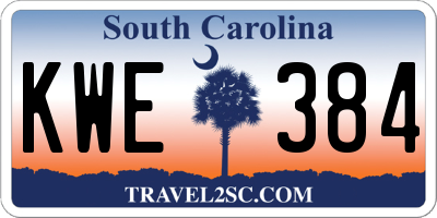 SC license plate KWE384