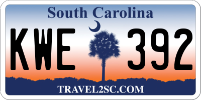 SC license plate KWE392