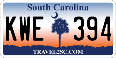 SC license plate KWE394