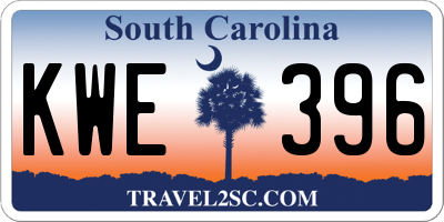 SC license plate KWE396