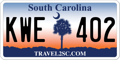 SC license plate KWE402