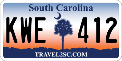 SC license plate KWE412
