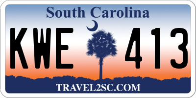 SC license plate KWE413