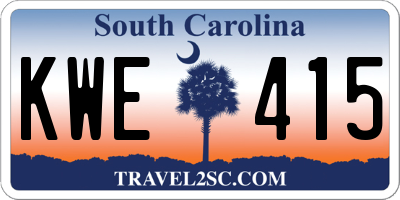 SC license plate KWE415