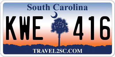 SC license plate KWE416