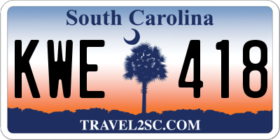 SC license plate KWE418