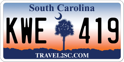 SC license plate KWE419