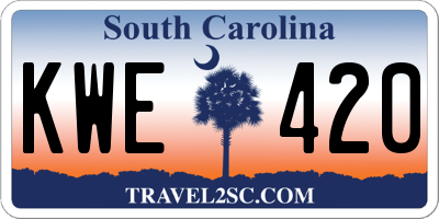 SC license plate KWE420
