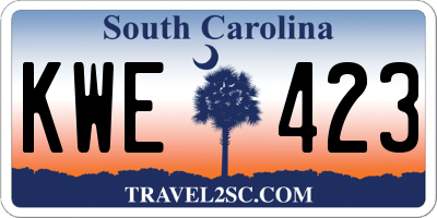 SC license plate KWE423