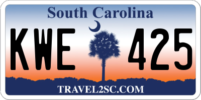 SC license plate KWE425