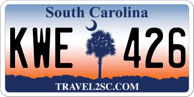 SC license plate KWE426