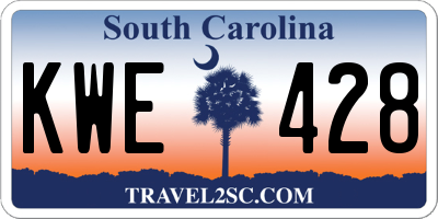 SC license plate KWE428